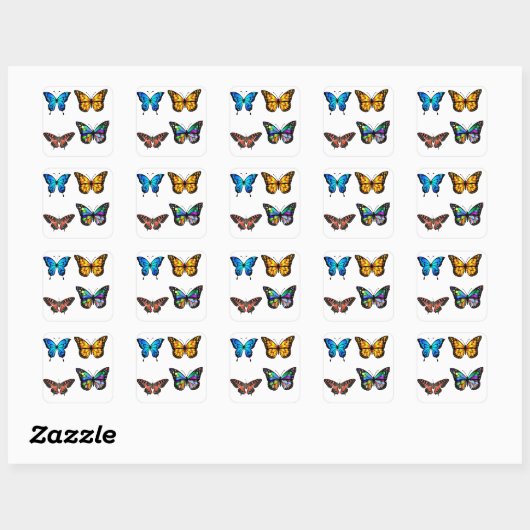 butterfly pack vierkante sticker (Vel)