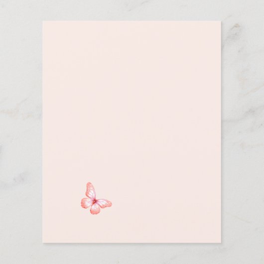 Butterfly pampas budget Baby shower uitnodiging (Achterkant)