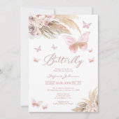 Butterfly Pampass Baby Shower Invitation Kaart (Voorkant)