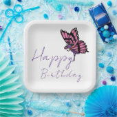 Butterfly Papieren Bordje (Feest)