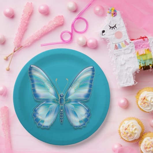Butterfly Papieren Bordje (Feest)