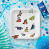 Butterfly Papieren Bordje (Feest)