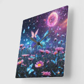 Butterfly Paradise Vierkante Klok (Hoek)