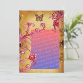 BUTTERFLY PARCHY Fotosjabloon bruin rood Kaart (Staand voorkant)