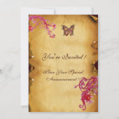 BUTTERFLY PARCHY Fotosjabloon bruin rood Kaart (Achterkant)
