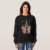 Butterfly Paris Night Sky Eiffel Tower Love French Trui (Voorkant volledig)