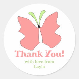 Butterfly Party Bedankt Ronde Sticker