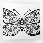 Butterfly Party Favor Kleuren en Journaling Drieluik Uitnodiging (Binnenzijde eerst)