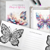 Butterfly Party Favor Kleuren en Journaling Drieluik Uitnodiging