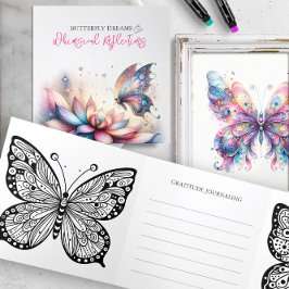 Butterfly Party Favor Kleuren en Journaling Drieluik Uitnodiging