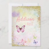 Butterfly Pastel Birthday Kaart (Achterkant)