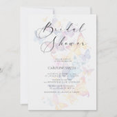Butterfly Pastel Bridal Shower Invitation Kaart (Voorkant)