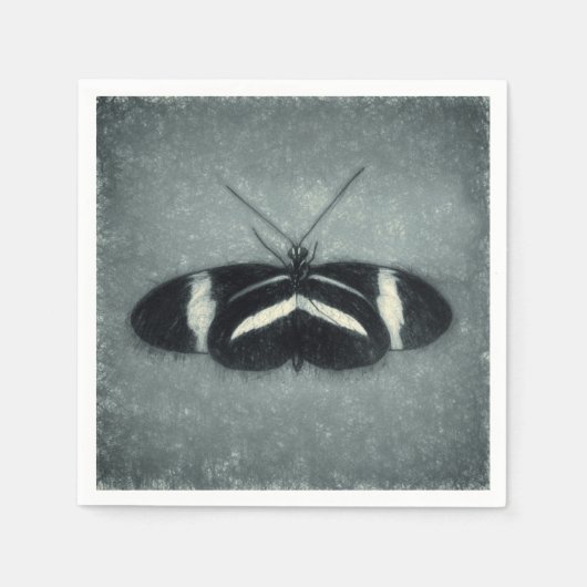 Butterfly Pastel Groen Antiek Decoupage Servet (Voorkant)