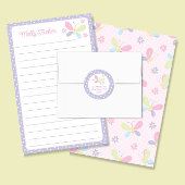 Butterfly Pastel Kinder Lined Letter Schrijfpapier