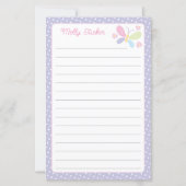 Butterfly Pastel Kinder Lined Letter Schrijfpapier (Voorkant)