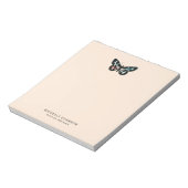Butterfly Pastel Perzik Waterverf Logo Notitieblok (Linkerzijde)