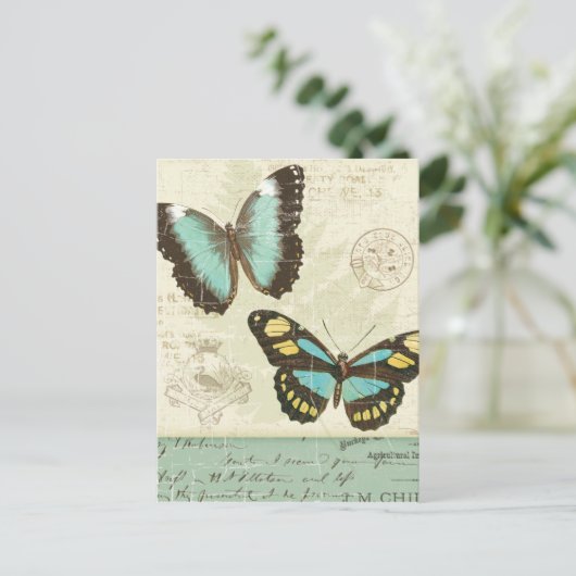 Butterfly-patchwork Briefkaart (Staand voorkant)