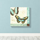 Butterfly-patchwork Canvas Afdruk (Insitu (Houten vloer))