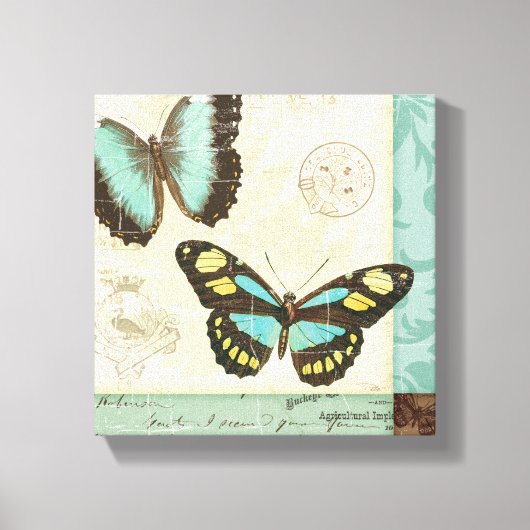 Butterfly-patchwork Canvas Afdruk (Voorkant)