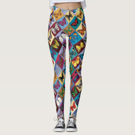 Butterfly-patchwork Leggings