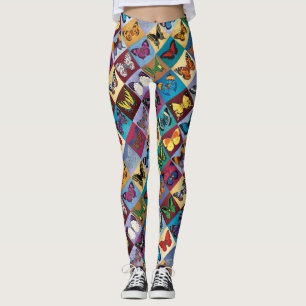 Butterfly-patchwork Leggings