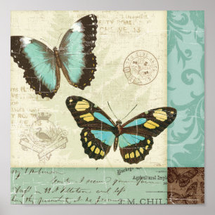 Butterfly-patchwork Poster