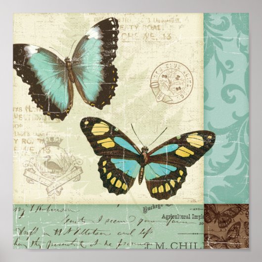 Butterfly-patchwork Poster (Voorkant)