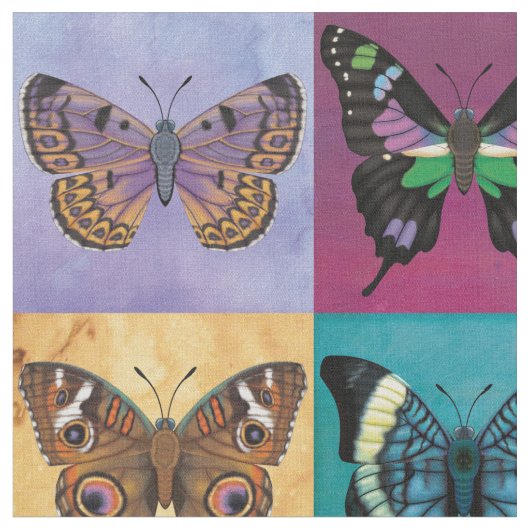 Butterfly-patchwork Stof (Close Up)