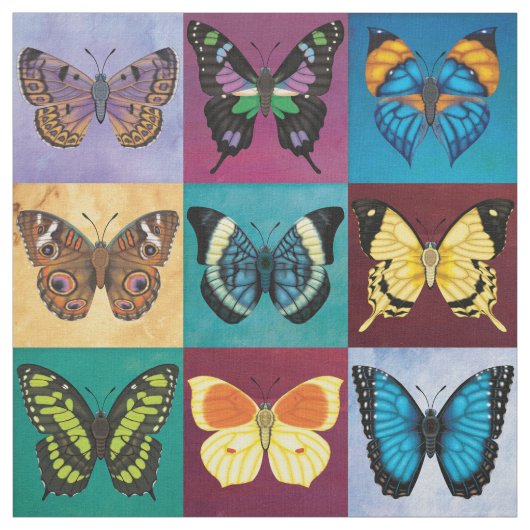 Butterfly-patchwork Stof (Swatch)