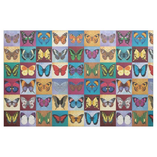 Butterfly-patchwork Stof (Fat Quarter)