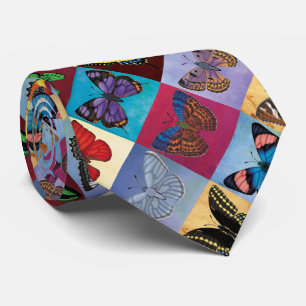 Butterfly-patchwork Stropdas