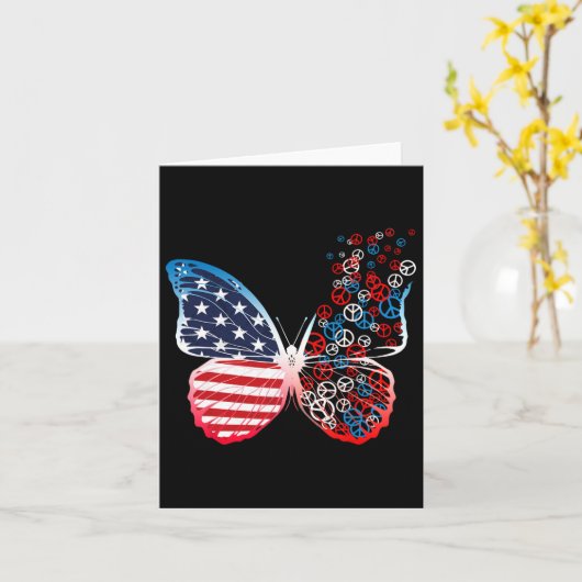Butterfly Patriotic Peace tekent op 4 juli Amerika Kaart (Gele Bloem)