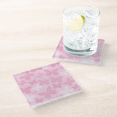 Butterfly-patroon 2 glazen onderzetter (Schuin)