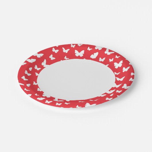 Butterfly-patroon 2 papieren bordje (Gekanteld)