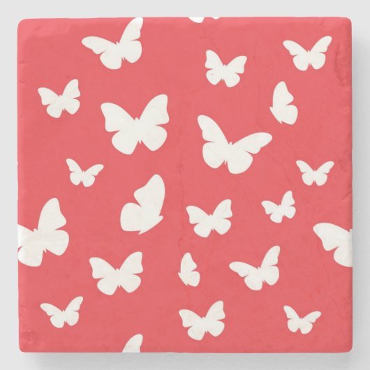Butterfly-patroon 2 stenen onderzetter (Voorkant)
