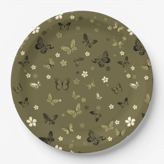 Butterfly Patroon 4 Papieren Bordje (Voorkant)