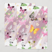 Butterfly Patroon 7 Bedankkaart (Voorkant / Achterkant)