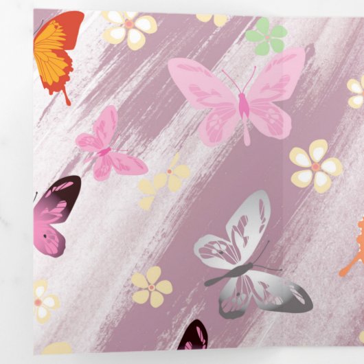 Butterfly Patroon 7 Drieluik Wenskaart (Binnenzijde eerst)