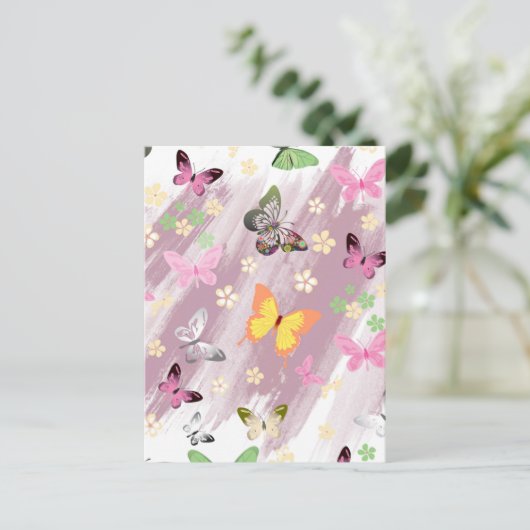Butterfly Patroon 7 Feestdagenkaart (Staand voorkant)