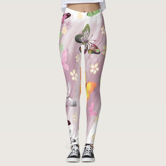 Butterfly Patroon 7 Leggings (Voorkant)