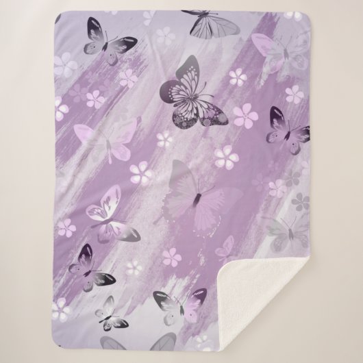 Butterfly Patroon 8 Sherpa Deken (Voorkant)