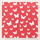 Butterfly-patroon Glazen Onderzetter (Voorkant)