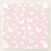 Butterfly-patroon Glazen Onderzetter (Achterkant)