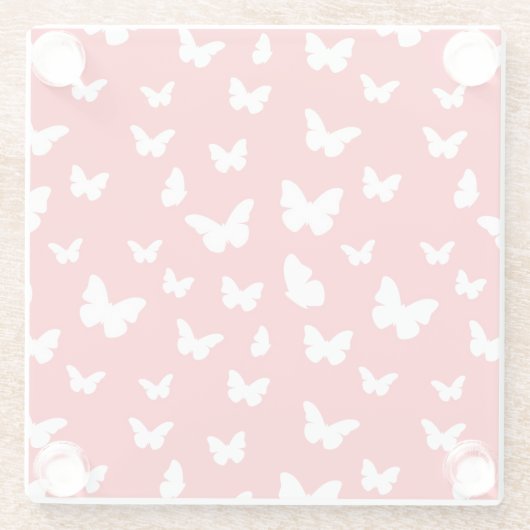 Butterfly-patroon Glazen Onderzetter (Achterkant)
