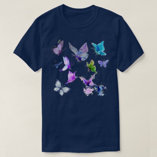 Butterfly-patroon T-shirt (Design voorkant)