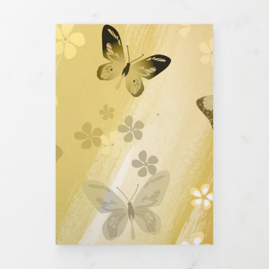 Butterfly Pattern 10 Drieluik Wenskaart (Cover)