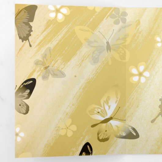 Butterfly Pattern 10 Drieluik Wenskaart (Binnenzijde eerst)