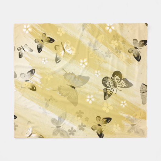 Butterfly Pattern 10 Fleece Deken (Voorkant (Horizontaal))
