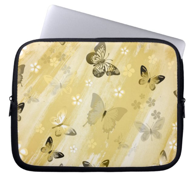 Butterfly Pattern 10 Laptop Sleeve (Voorkant)