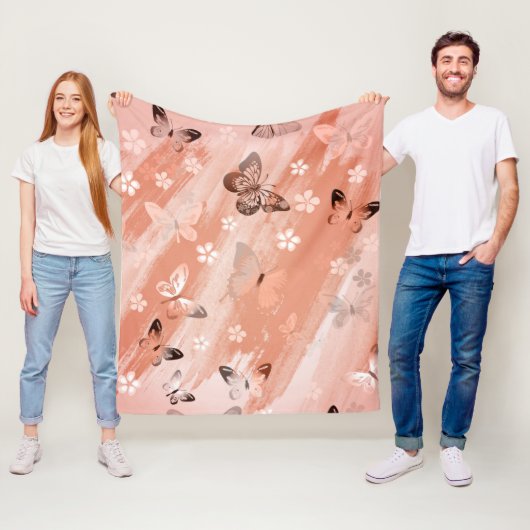 Butterfly Pattern 11 Fleece Deken (In situ)